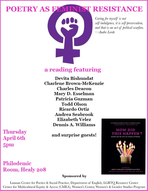 Poster for "Poetry As Feminist Resistance" Event