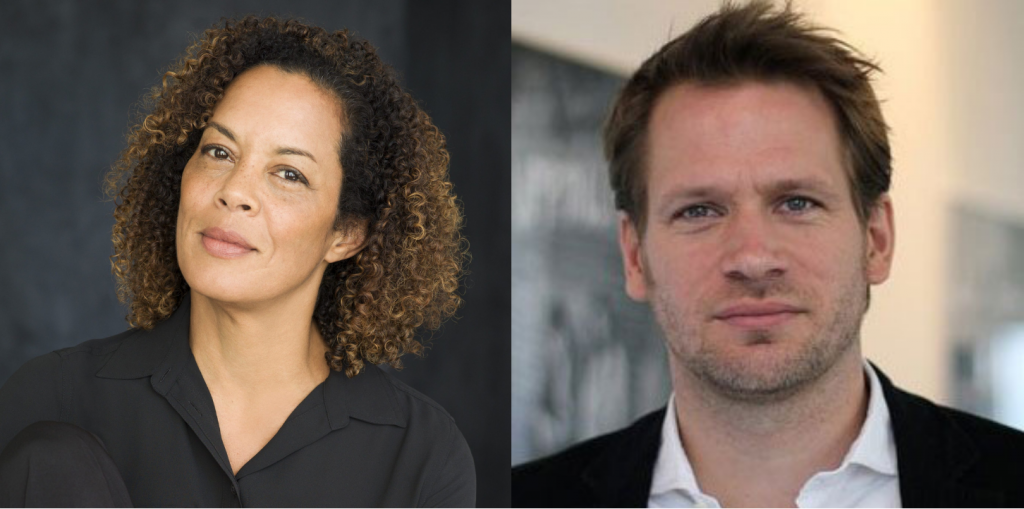 Left: Aminatta Forna headshot. Right: John Freeman headshot.