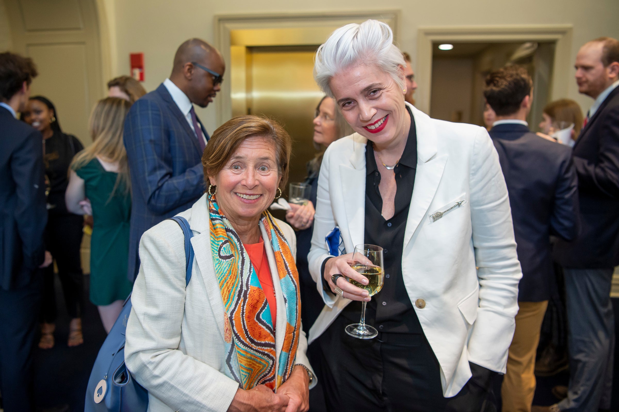 Dr. Cynthia Schneider with Brenda Coughlin, Executive Director of the Lannan Foundation