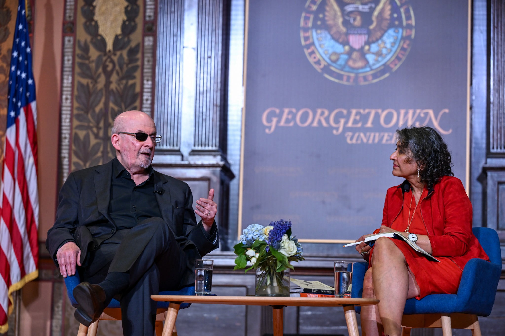 Salman Rushdie in conversation with journalist Razia Iqbal