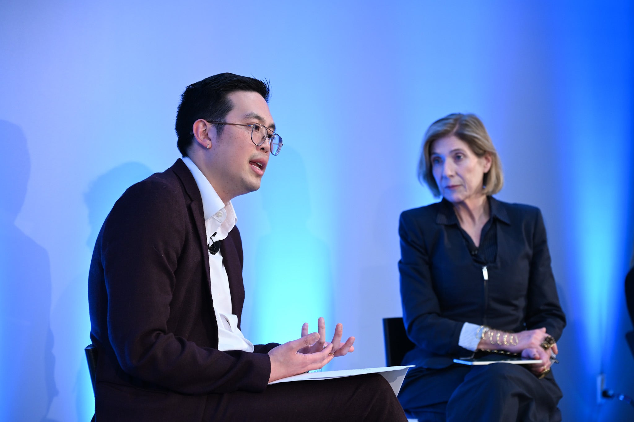 Poet Travis Chi Wing Lau in conversation with broadcaster Georgina Godwin